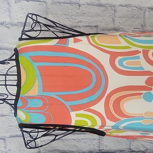 NANETTE LEPORE Multicolored Abstract Silk Sleeveless Blouse Small - Picture 5 of 8